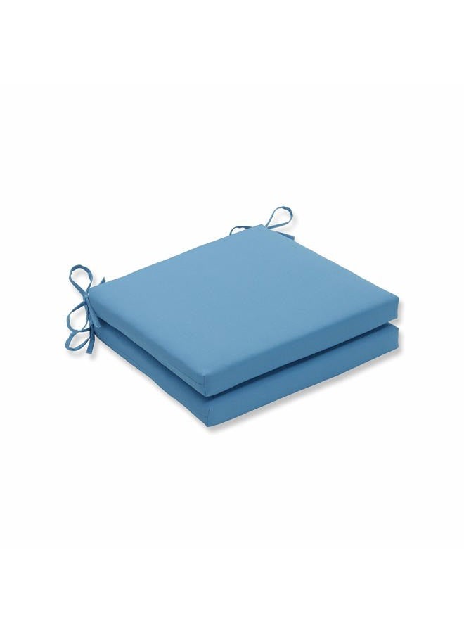 Pillow Perfect Outdoor/Indoor Veranda Turquoise Squared Corners Seat Cushion 20x20x3 (Set of 2),Blue - Image 2