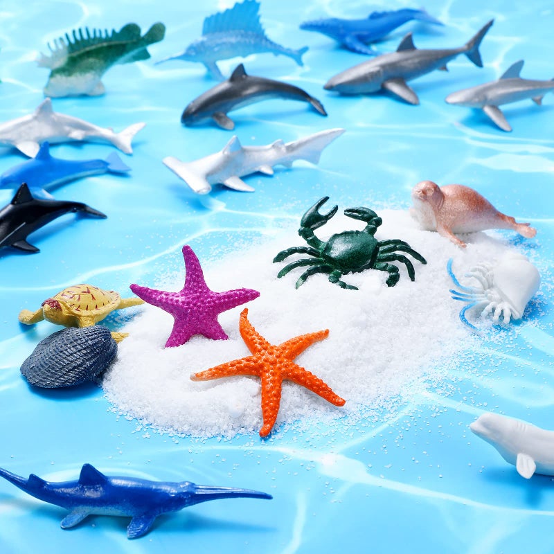 Hungdao 96 Pieces Ocean Sea Animals Plastic Realistic Marine Animal Figurines Mini Under The Sea Decorations Bulk for Educational Party Easter Eggs Stuffers Goody Bag Filler - Image 4