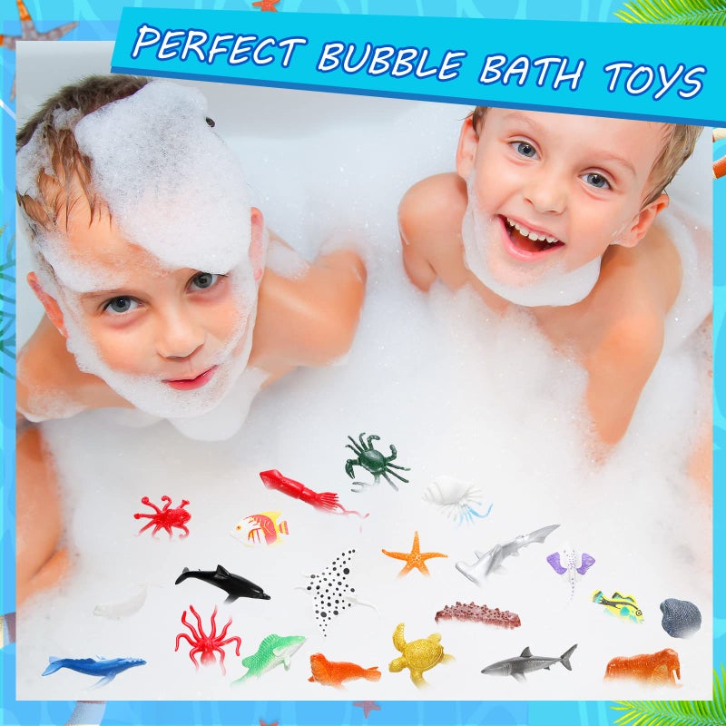 Hungdao 96 Pieces Ocean Sea Animals Plastic Realistic Marine Animal Figurines Mini Under The Sea Decorations Bulk for Educational Party Easter Eggs Stuffers Goody Bag Filler - Image 5