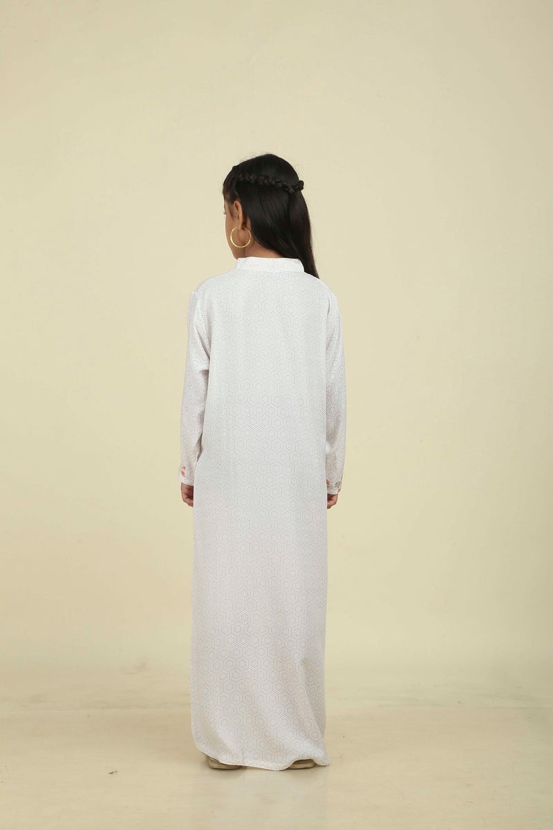 HANA & SARA Unique Long Girls Trendy Printed Arabic Jalabiya - Image 3
