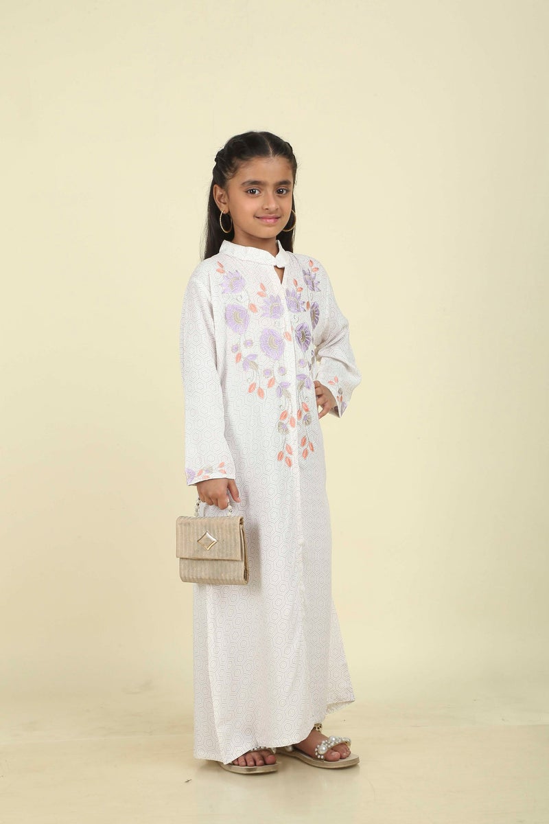 HANA & SARA Unique Long Girls Trendy Printed Arabic Jalabiya - Image 5