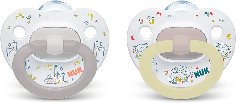 NUK Orthodontic Pacifiers for Girls, 0-6 Months, 2-Pack - Image 1