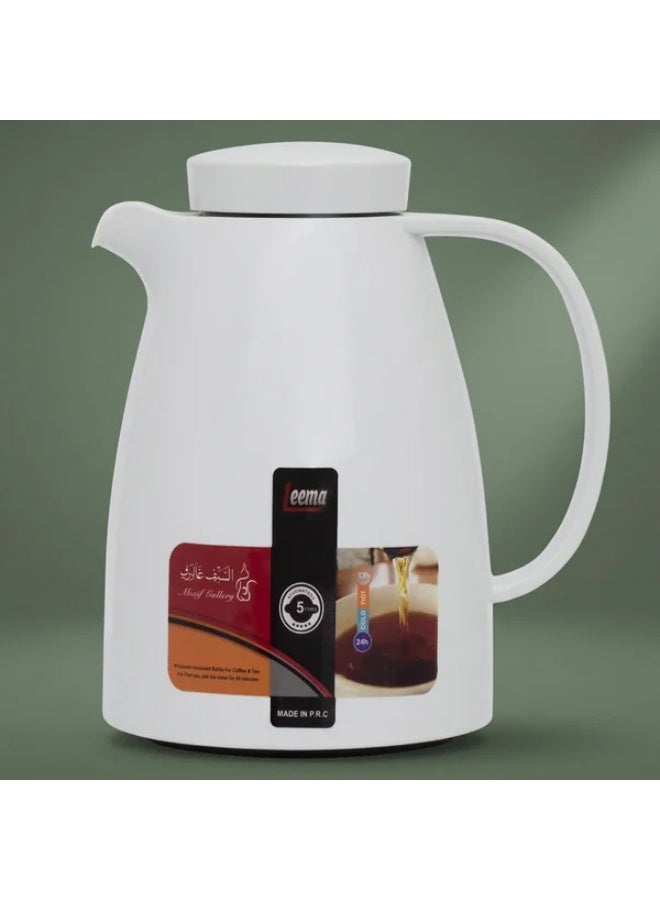LEEMA thermos, 2 litres, thermal glass inner container, plastic outer shell - white - Image 1