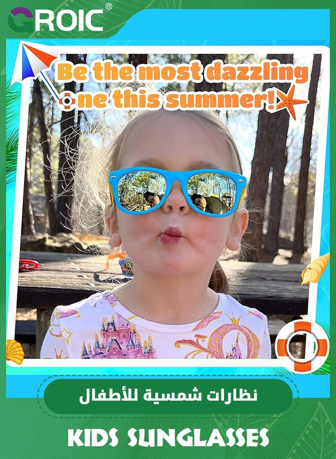 GROIC 12 Pair Kids Sunglasses, Colorful Party Favor with UV Protection for Boys Girls, Party Supplies, Beach Pool Birthday Party Favors Goodie Bag Stuffer for Kids 3-8 - Image 5