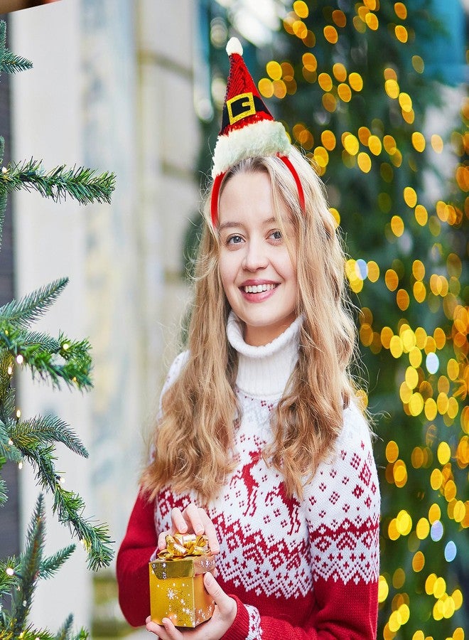 Macute Christmas Santa Hat Headbands for Women Classic Red Santa Hat Headband Sequin Hairbands Party Princess Cosplay Costume Hair Accessories - Image 4
