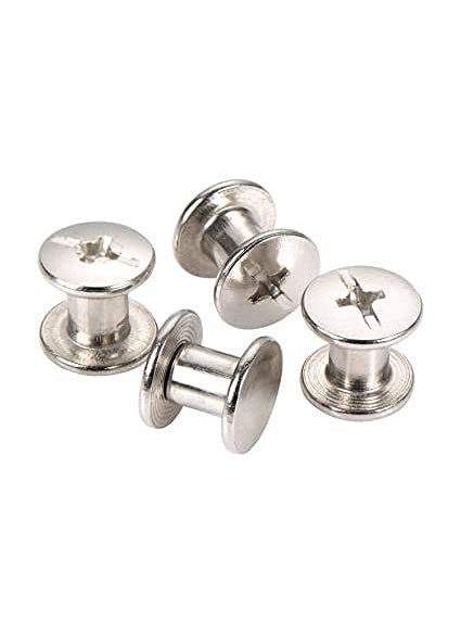 Asiatic Asiatic 5Mmx6Mm Nickel Plated Binding Chicago Screw Rivet Post Scrapbooking Nail Rivets DIY Leather Craft Pack of 120  - Image 1
