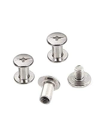 Asiatic Asiatic 5Mmx6Mm Nickel Plated Binding Chicago Screw Rivet Post Scrapbooking Nail Rivets DIY Leather Craft Pack of 120  - Image 2