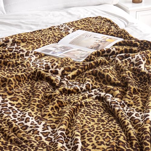Edenleaf Fleece King Size Super Soft Cozy Leopard Print Blanket for Couch Bed, Cheetah Print Blanket for All Seasons 90"x108" (Dark Brown) - Image 5