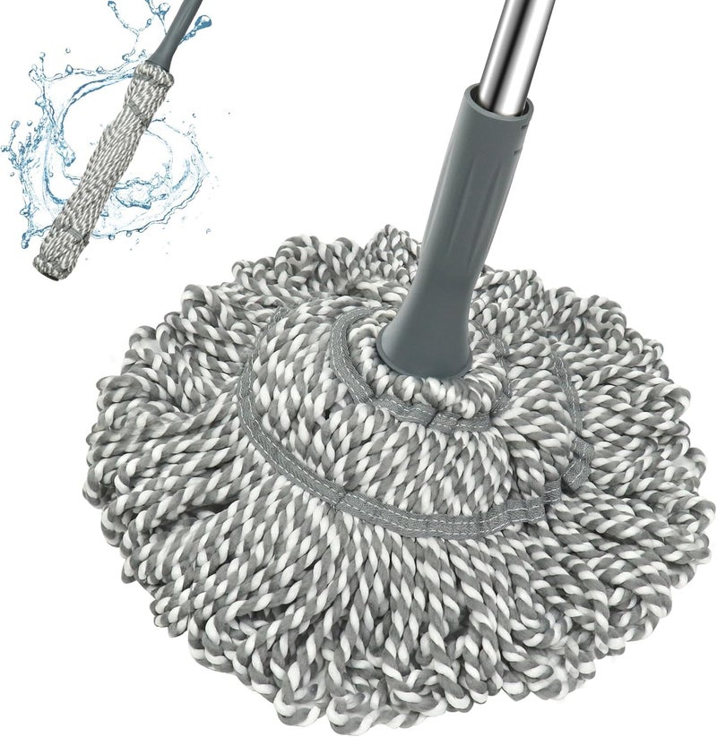 Calyrex Microfiber Twist Mop Hand Release Washing Mop for Floor Cleaning DryWet Mops with Wringer Removable Washable Heads Long Handle Scouring Pad - Image 1