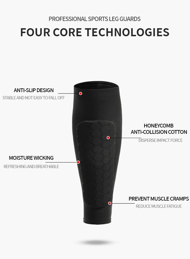 GROIC 1 Pair Honeycomb Knee Pads Leg Guard Covers Knee Brace Compression Knee Sleeves Training Knee Injury Prevention Anti-Slip Protective Pads for Basketball Basketball Training Running  - Image 2