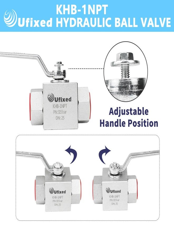 Ufixed Universal Hydraulic Ball Valve 2 Way 1 Inch NPT Female Hydraulic Valve 4560 PSI Shut-Off High Pressure Ball Valve KHB - Image 3