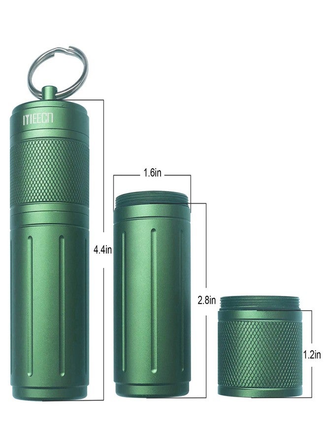 MEECN Two Layer Large Pill Organizer, Aluminum Container, Waterproof, can Store Pills Anything Sizes, Vitamins, Cod Liver Oil, Supplements and Medication, Rv Products, Size:1.6 x 1.6 x 4.4 in (Green - Image 2