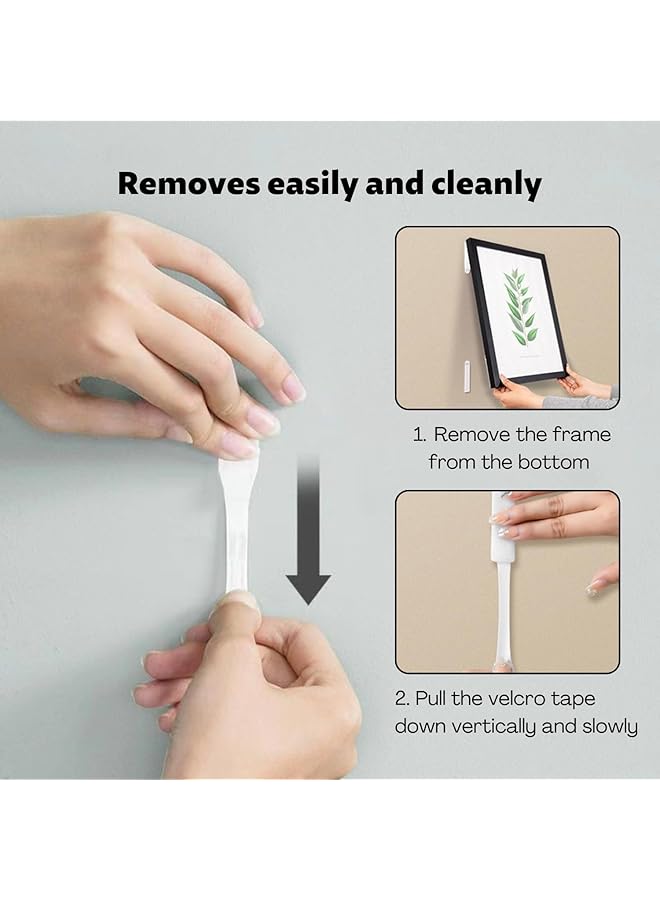 erorex 36 Pairs 72 Strips Heavy No Nails Picture Hanging Strips Removable Picture Mounting Adhesive Strips Damage Free Adhesive Mounting Strips For Pictures And Photos Frame Hanging 70 * 16Mm - Image 5