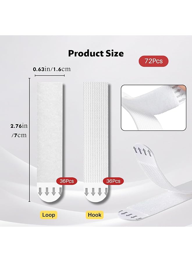 erorex 36 Pairs 72 Strips Heavy No Nails Picture Hanging Strips Removable Picture Mounting Adhesive Strips Damage Free Adhesive Mounting Strips For Pictures And Photos Frame Hanging 70 * 16Mm - Image 3