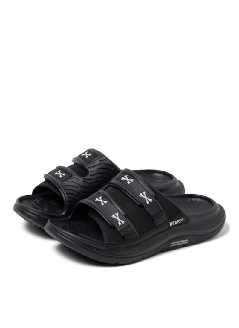 هوكا WTAPS X HOKA Ora Luxe صندل فيلكرو قابل للتعديل - أسود | صندل صيفي مريح للرجال/النساء للشاطئ، العطلات والملابس اليومية  - Image 2