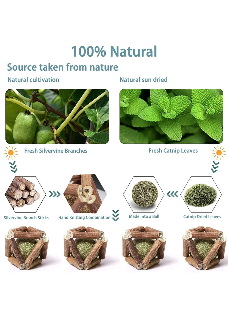 4 Pcs Cat Toy Mint Ball,Teeth Grinding Chew Catnip Toys for Cat,Natural Wood Rolling Exquisite Ball, Chasing Toy Supplies,Increasing Appetite and Cleaning the Mouth,Pet Teeth Cleaning Toy - Image 5