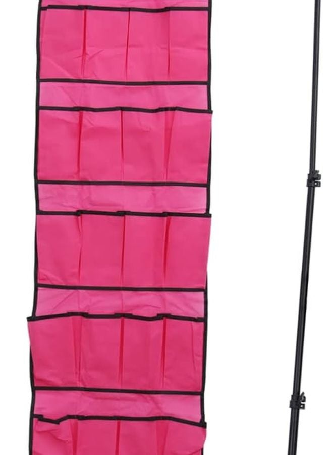 Zerodeko حقيبة تخزين الأحذية فوق الباب 20 جيب منظف اللون الوردي الحجم المتوسط - Image 4