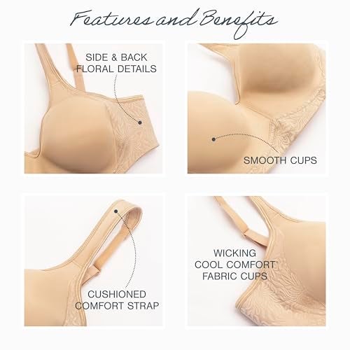 PLAYTEX Womens 18 Hour Side & Back Smoothing Wireless Bra, Cool Comfort Wire-free Single Or 2-pack Bras, Nude, 44C US - Image 4