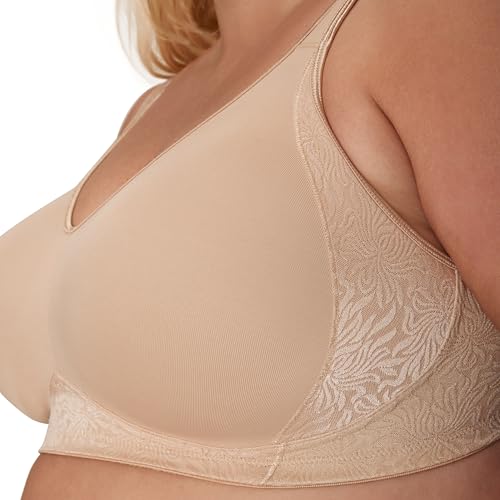 PLAYTEX Womens 18 Hour Side & Back Smoothing Wireless Bra, Cool Comfort Wire-free Single Or 2-pack Bras, Nude, 44C US - Image 3
