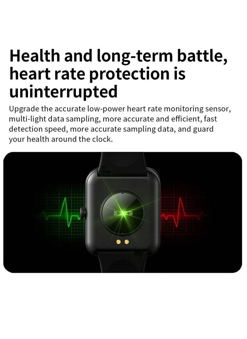 LW - Ultra-Long Battery Life Heart Rate/Sleep and Activity Tracking Smartwatch Sports Fitness Tracker - Black - Image 1