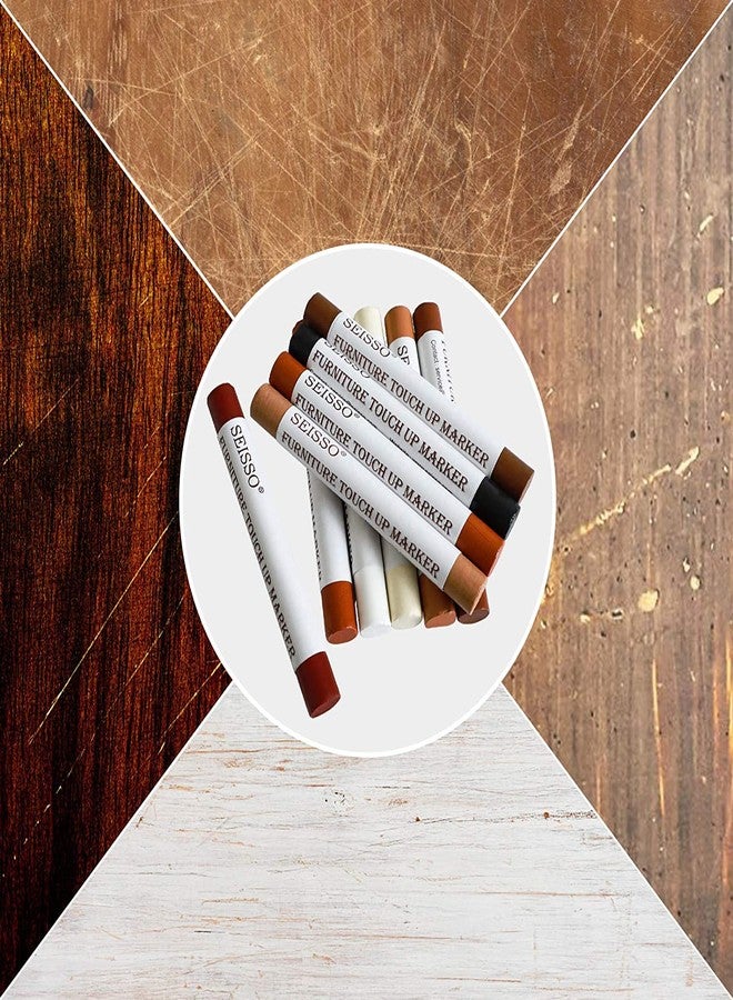 SEISSO Wood Filler Sticks, Furniture Wax Crayons for Scratches, 10 Pcs Wood Floor Repair Wax Filler Sticks, Touch Up Wax Sticks Repair Kit for Scratches, Holes, Floor, Laminate, Carpenters - Image 4