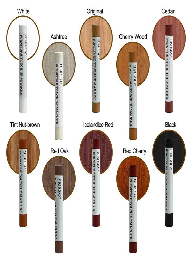 SEISSO Wood Filler Sticks, Furniture Wax Crayons for Scratches, 10 Pcs Wood Floor Repair Wax Filler Sticks, Touch Up Wax Sticks Repair Kit for Scratches, Holes, Floor, Laminate, Carpenters - Image 3