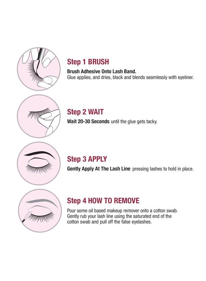 KISS Super Strong Hold Eyelash Adhesive, Waterproof, 48-Hour Long-Lasting Lash Glue, Latex-Free, Hypoallergenic, Quick-Drying with Brush-On Applicator for Strip Lashes (Black, 6 Pack)  - Image 5