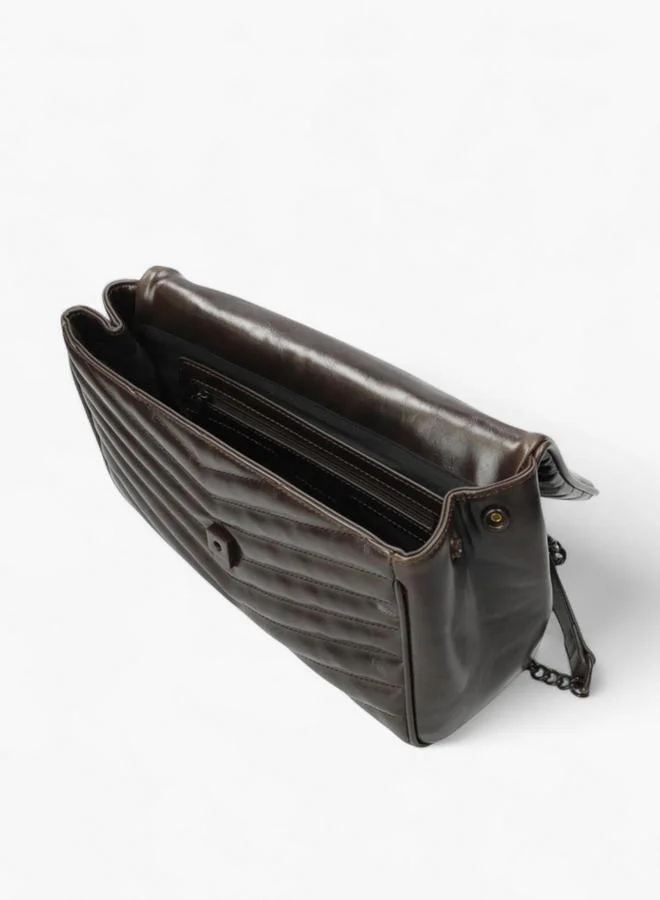 MEXX Textured Shoulder Bag with Chain Strap