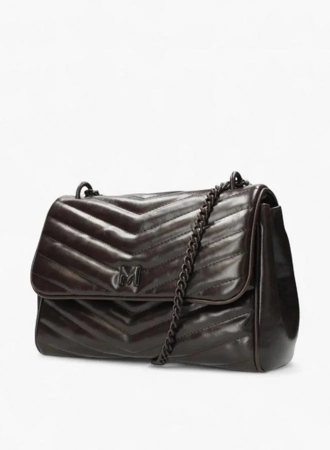 MEXX Textured Shoulder Bag with Chain Strap