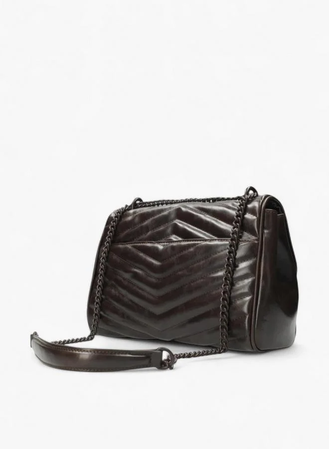 MEXX Textured Shoulder Bag with Chain Strap