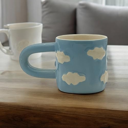 BACKKSPACE RETAIL Handcrafted Ceramic Blue Cloud Mug with Long Handle | Cloud Design | Perfect Addition to Any Coffee or Tea Lover's Collection | Microwave, Dishwasher and Food Safe | 250ml - Image 3