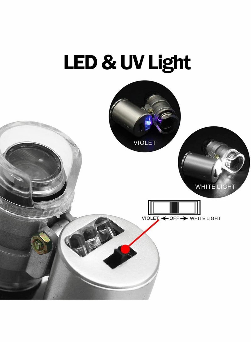 Barakah Mini Microscope, 60X Universal Portable Microscope with LED UV Lights Magnifying Glass - Image 3