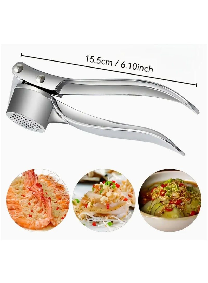 Heavy-Duty Garlic Press & Crusher - Manual Garlic Press with Non-Slip Grip, Dishwasher Safe Garlic Slicer, Garlic Presser for Kitchen - Image 2