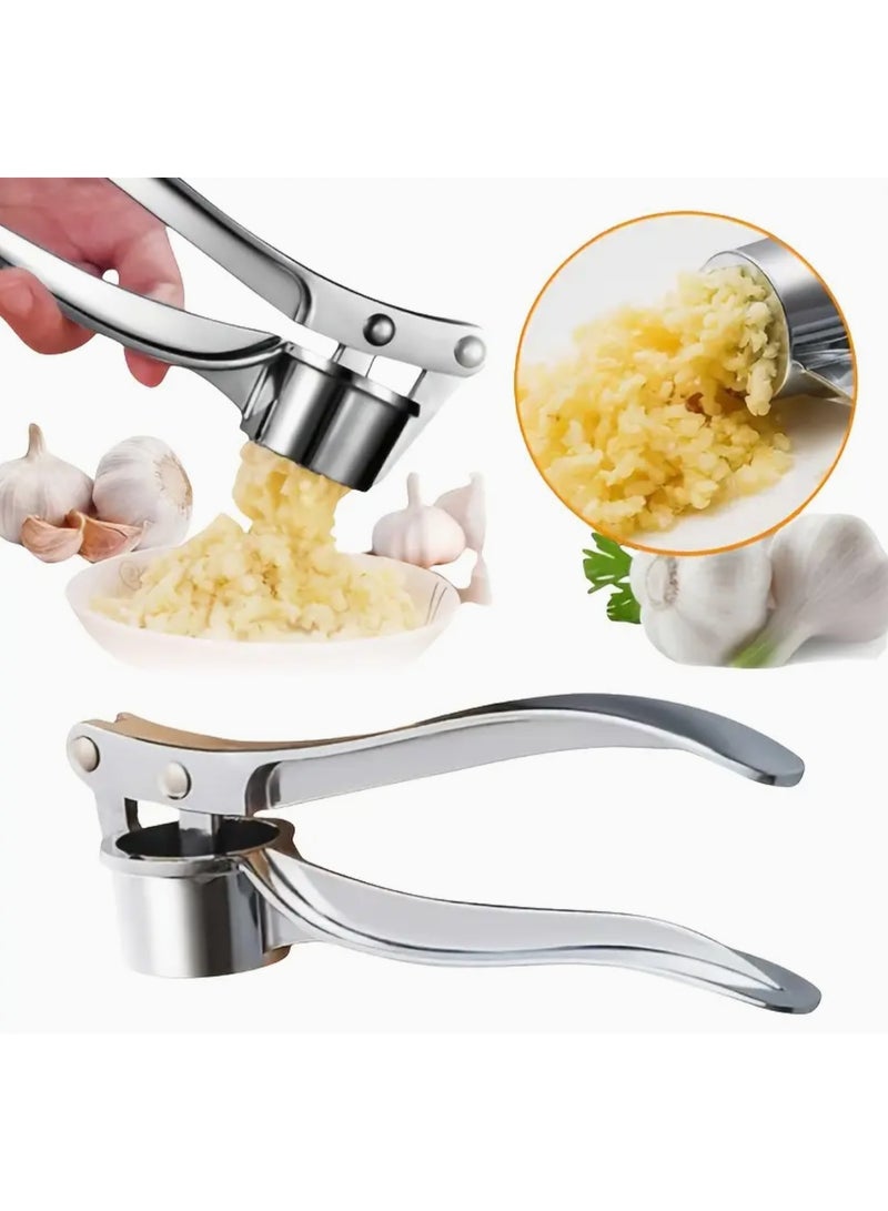Heavy-Duty Garlic Press & Crusher - Manual Garlic Press with Non-Slip Grip, Dishwasher Safe Garlic Slicer, Garlic Presser for Kitchen - Image 3