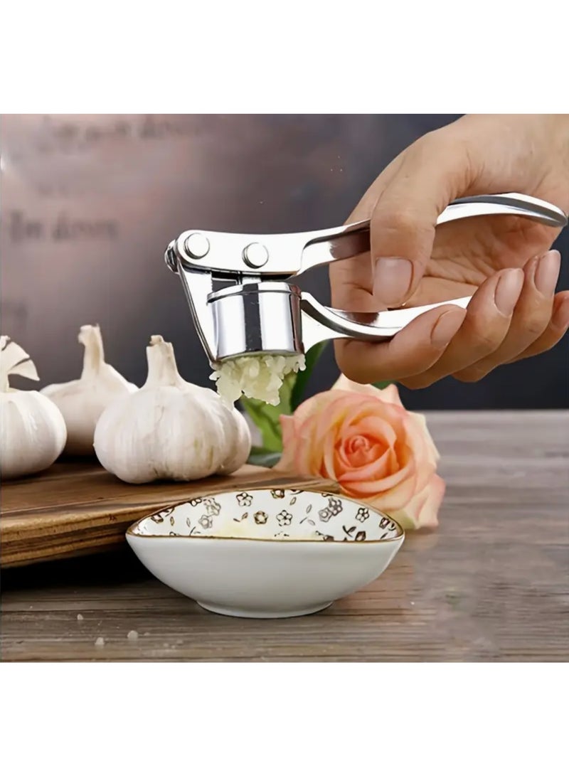 Heavy-Duty Garlic Press & Crusher - Manual Garlic Press with Non-Slip Grip, Dishwasher Safe Garlic Slicer, Garlic Presser for Kitchen - Image 4