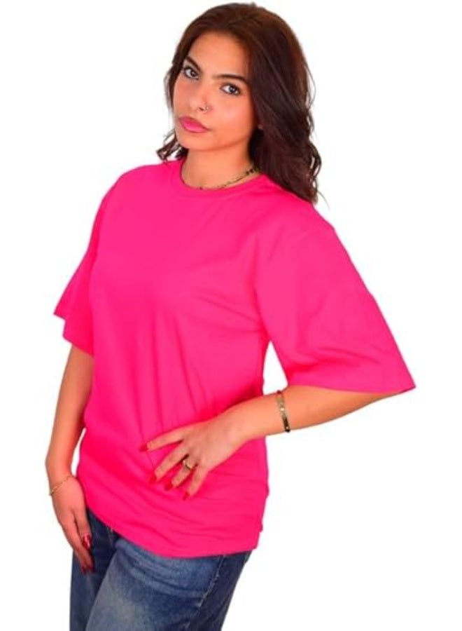 Mosca Women's Wear Half-Sleeve Cotton T-Shirt, Oversize - Image 1