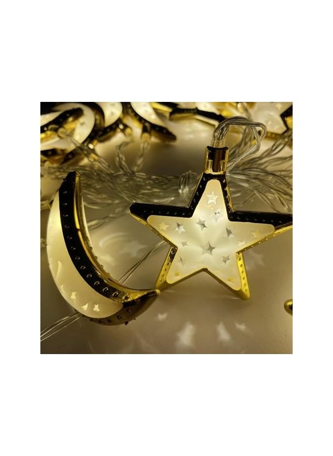 The Bros LED Crescent Moon and Stars Hanging Lights - Eid & Ramadan Home & Garden Decorations - LED Hanging Light for Special Occasions  - Image 4