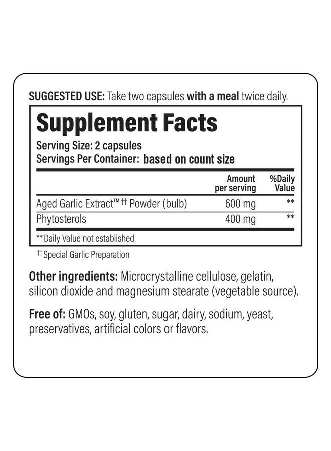Kyolic Aged Garlic Extract Formula 107, Phytosterols for Cholesterol Support, 240 Capsules (Packaging May Vary) - Image 4