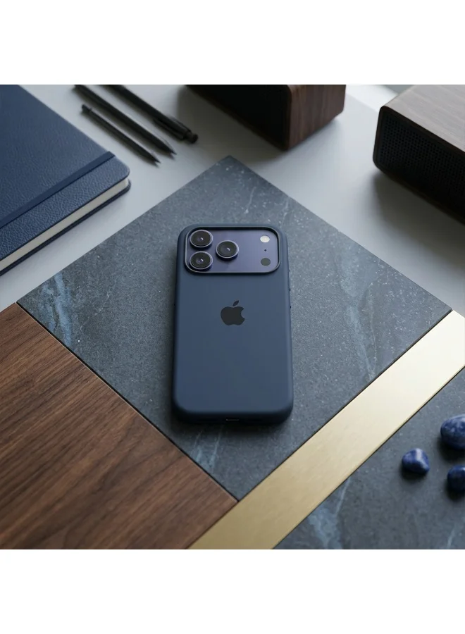 Mobcos Mobcos iPhone 17 Pro Dark Blue Elite Logo Mobcos iPhone 17 Pro Dark Blue Elite Logo Premium Silicone Magnetic Wireless Charging Case for iPhone | Silky Soft Touch | Military-Grade Shockproof Protection | Strong Magnetic Compatibility | Luxury Slim Cover  | Best Price UAE