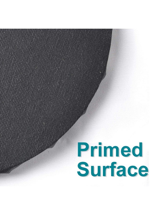 IVON 4Pcs Black Round Canvas For Painting 12'' & 8'' Stretched Circle Canvas Board For Oil Paint Acrylic Pouring - Image 3