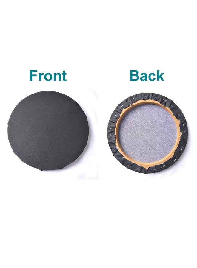 IVON 4Pcs Black Round Canvas For Painting 12'' & 8'' Stretched Circle Canvas Board For Oil Paint Acrylic Pouring - Image 2