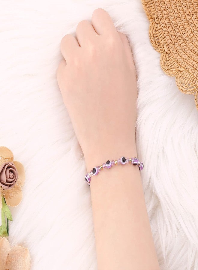 سمر لوف أساور العين الشريرة، مجوهرات نسائية، سوار حماية من الحسد، قابل للتعديل، أزرق وأحمر، خيط للمراهقين (بنفسجي) - Image 2