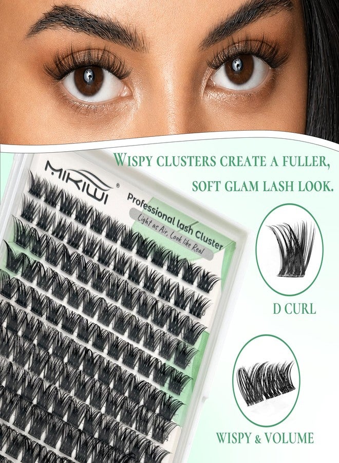 MIKIWI Lash Clusters, 10-18mm Volume Individual Lashes for DIY Eyelash Extensions at Home, D Curl Wispy Cluster Lashes - Image 4