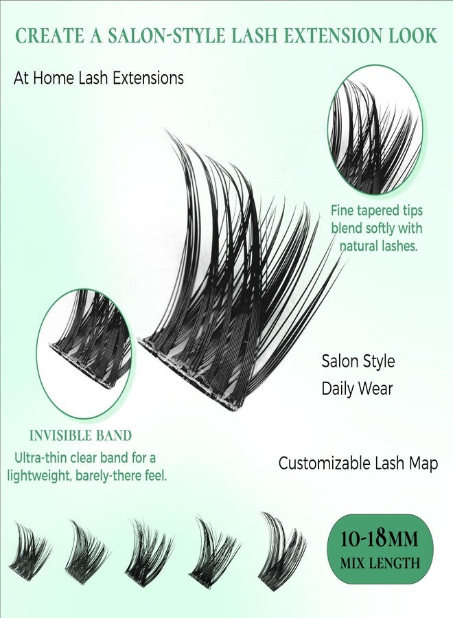 MIKIWI Lash Clusters, 10-18mm Volume Individual Lashes for DIY Eyelash Extensions at Home, D Curl Wispy Cluster Lashes - Image 2