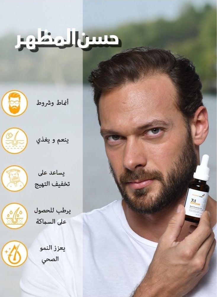 الموند هير زيت اللحية الموندهير 1 أونصة الواقي للرجال 7 في 1 مكونات نباتية طبيعية مغذية بزيت الجوجوبا وزيت الخروع وزيت اللوز الحلو - Image 2