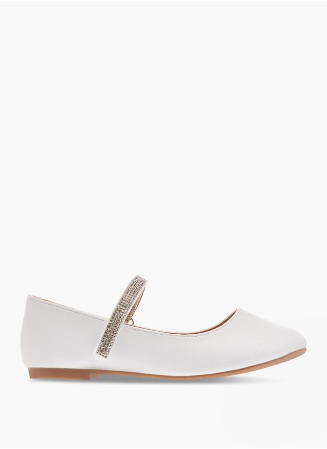 Flora Bella By Shoexpress Girls Floral Bella Embellished Ballerina Shoes with Hook and Loop Closure Ramadan Collection  - Image 3