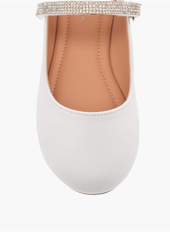 Flora Bella By Shoexpress Girls Floral Bella Embellished Ballerina Shoes with Hook and Loop Closure Ramadan Collection  - Image 4