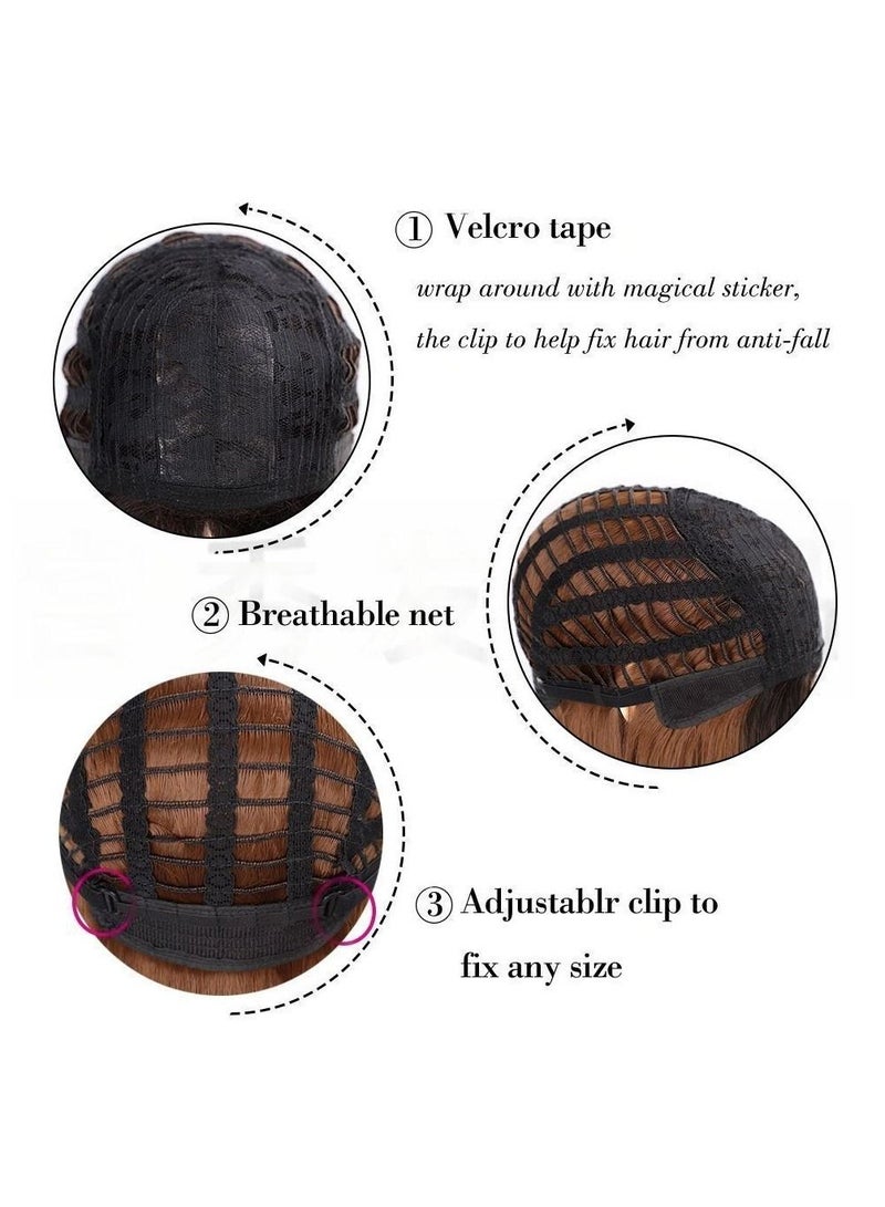 Estelle European and American Long Curly Hair Bangs Female Fiber Wave Full Head Cover Wig Color 1230 - Image 4