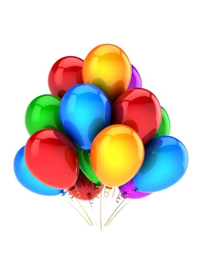 NIBEMINENT Pack Of 100 Solid Metallic Balloon With Banner - Image 1