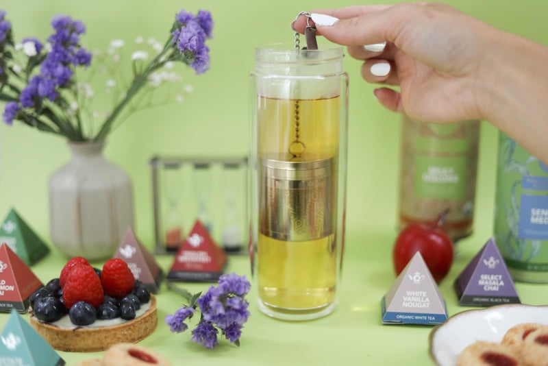 Teabloom Elegant Stainless Steel Loose Leaf Tea Infuser â€“ Tea Connoisseur's Choice for White, Green, Oolong, Black, and Herbal Teas â€“ Geometric Blossom Design â€“ Small Size - Image 2